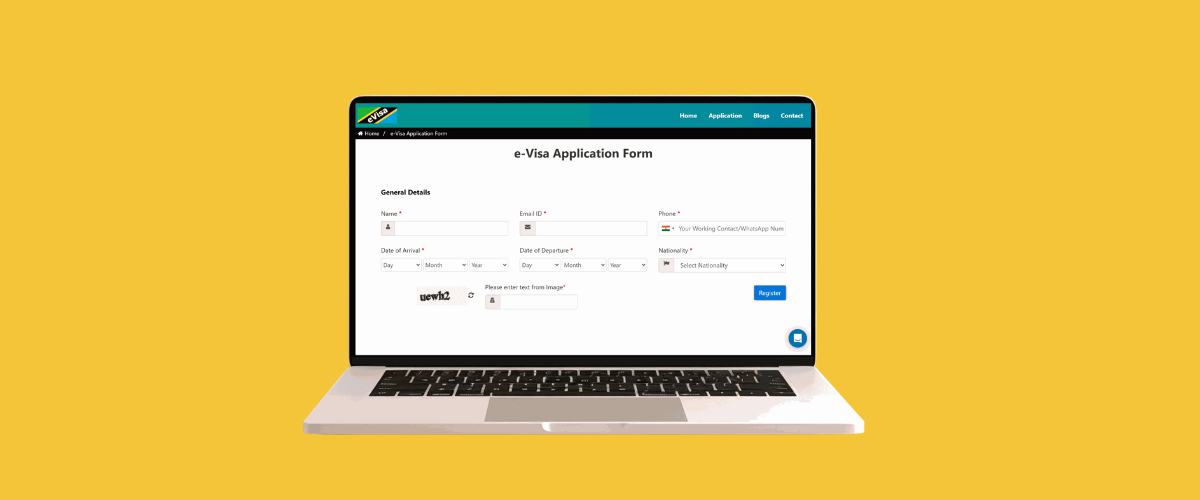 Traveler applying for a Tanzania eVisa online